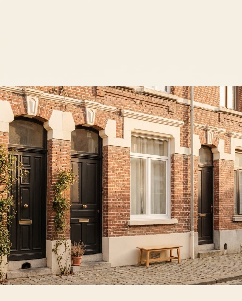 Rue de maisons de ville en brique des années 1930 à Lille — bâti nordiste, Compas Rénovation
