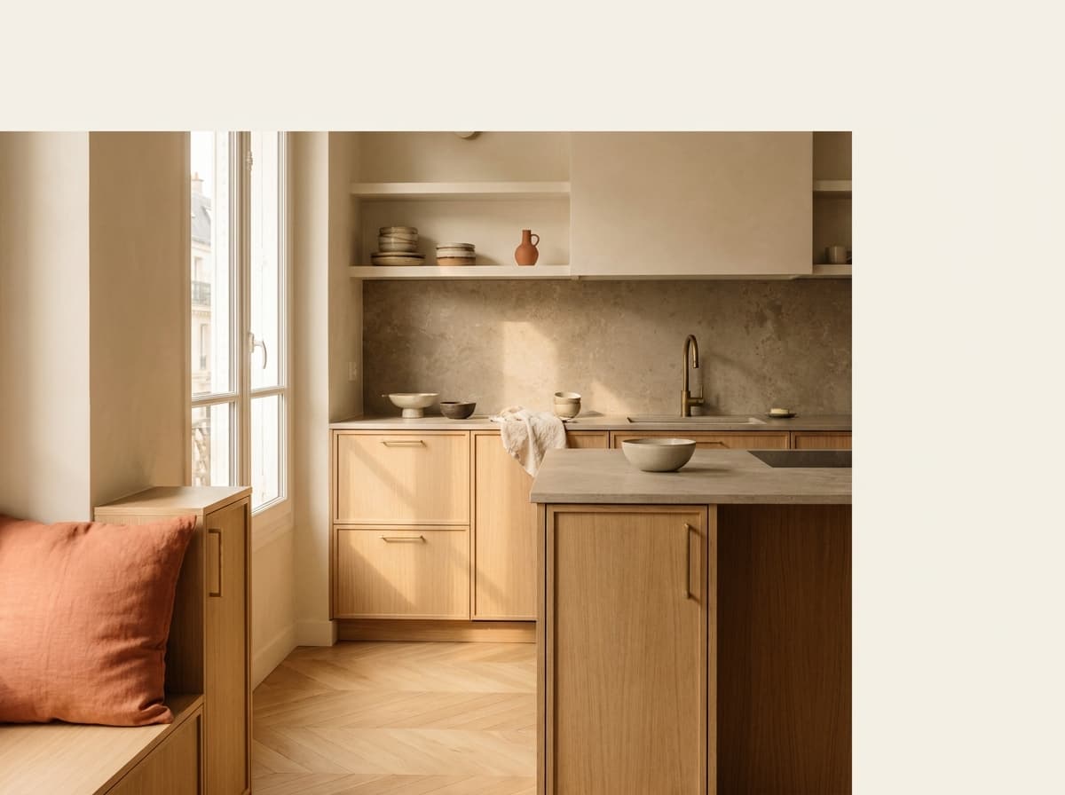 Rénovation d'une cuisine ouverte dans un appartement à Paris 17ᵉ